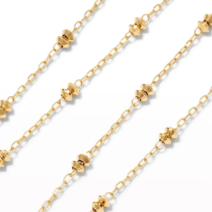 18K Spaced Double Bead Necklace sold by POPPY FINCH product image thumbnail 3