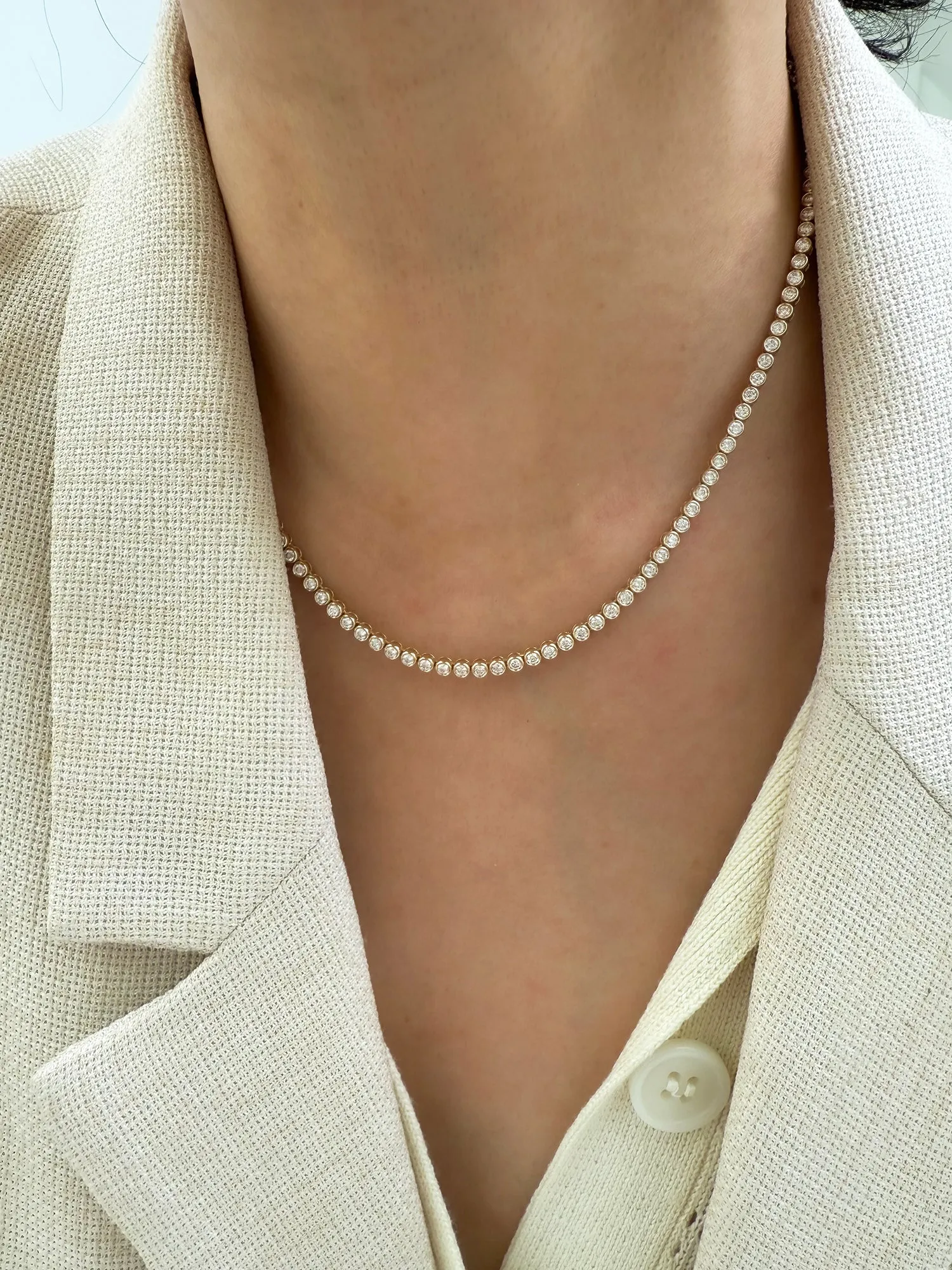 Lab Diamond Bezel Tennis Necklace sold by POPPY FINCH product image thumbnail 2