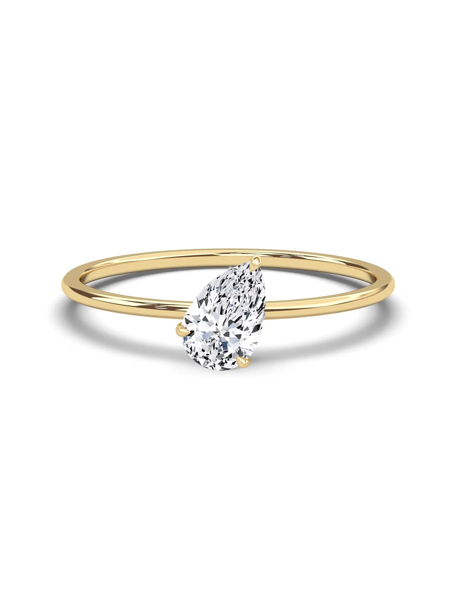 Slanted Pear Diamond Solitaire Ring sold by POPPY FINCH