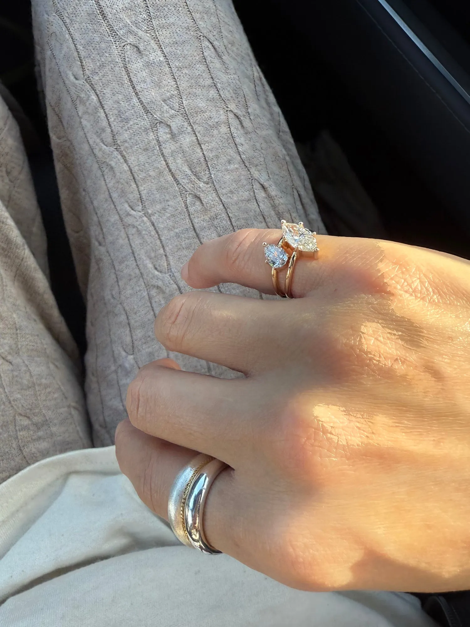 Slanted Pear Diamond Solitaire Ring sold by POPPY FINCH product image thumbnail 3