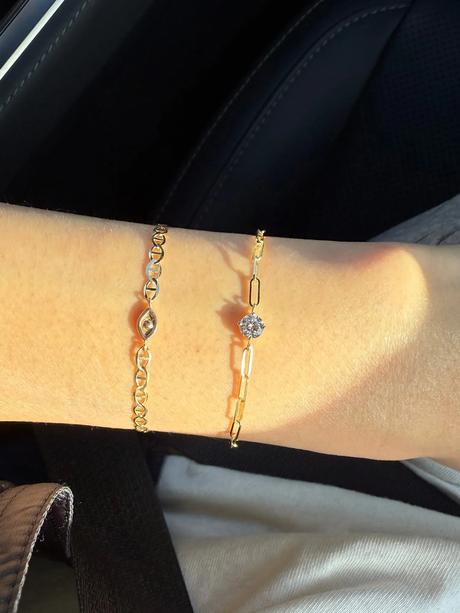 Round Lab Diamond Paperclip Bracelet sold by POPPY FINCH product image thumbnail 2