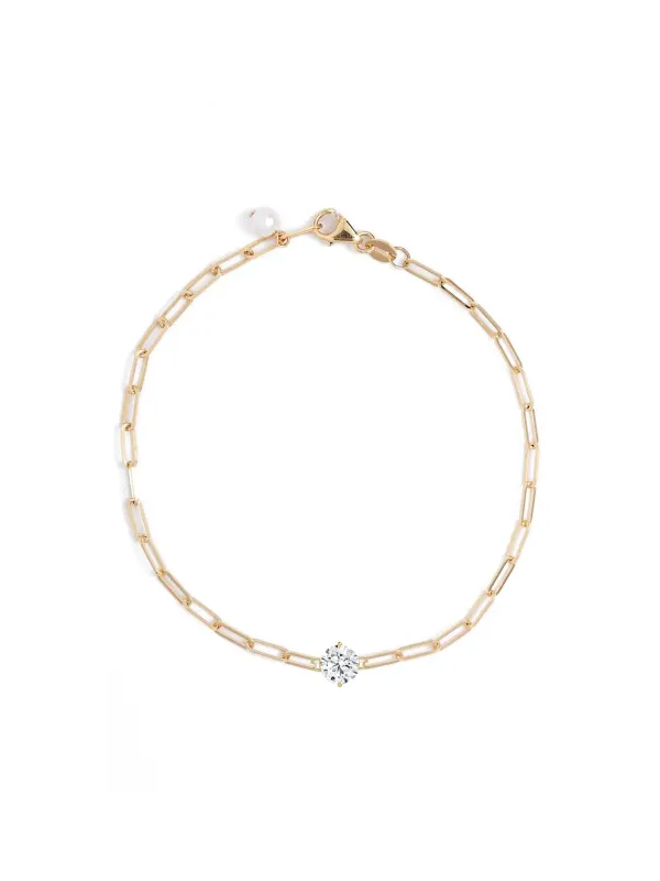 Round Lab Diamond Paperclip Bracelet sold by POPPY FINCH