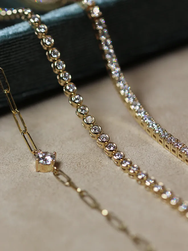 Bezel Lab Diamond Tennis Bracelet Small sold by POPPY FINCH product image thumbnail 4