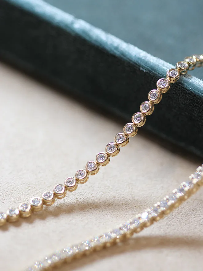 Bezel Lab Diamond Tennis Bracelet Small sold by POPPY FINCH product image thumbnail 3