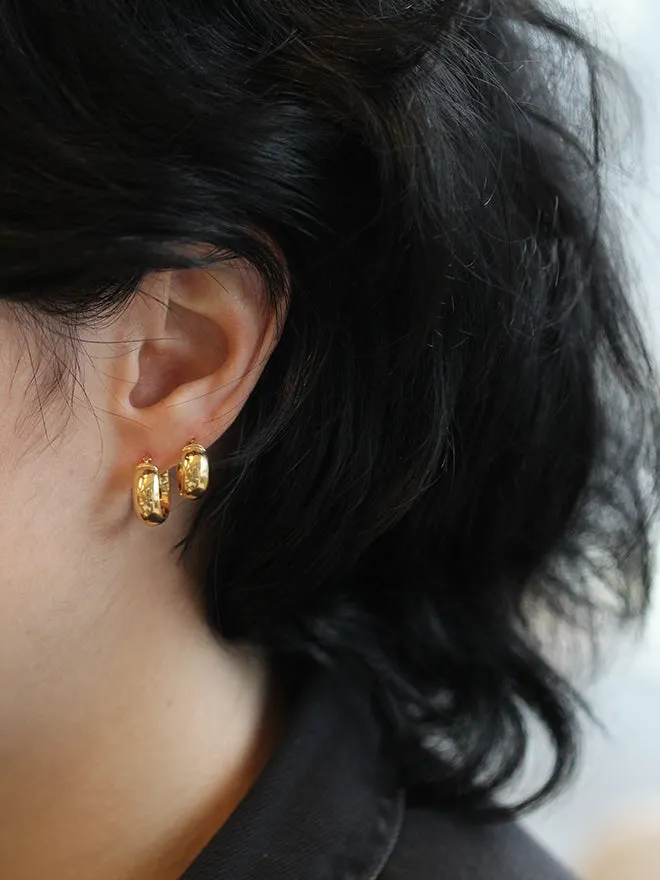 6mm Chunky Gold Huggies sold by POPPY FINCH product image thumbnail 2