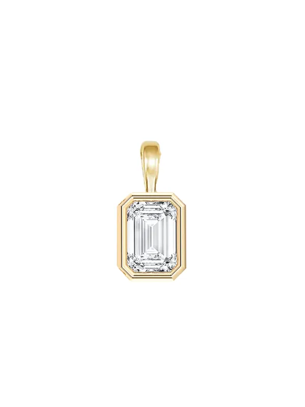 Emerald Cut Lab Diamond Pendant sold by POPPY FINCH