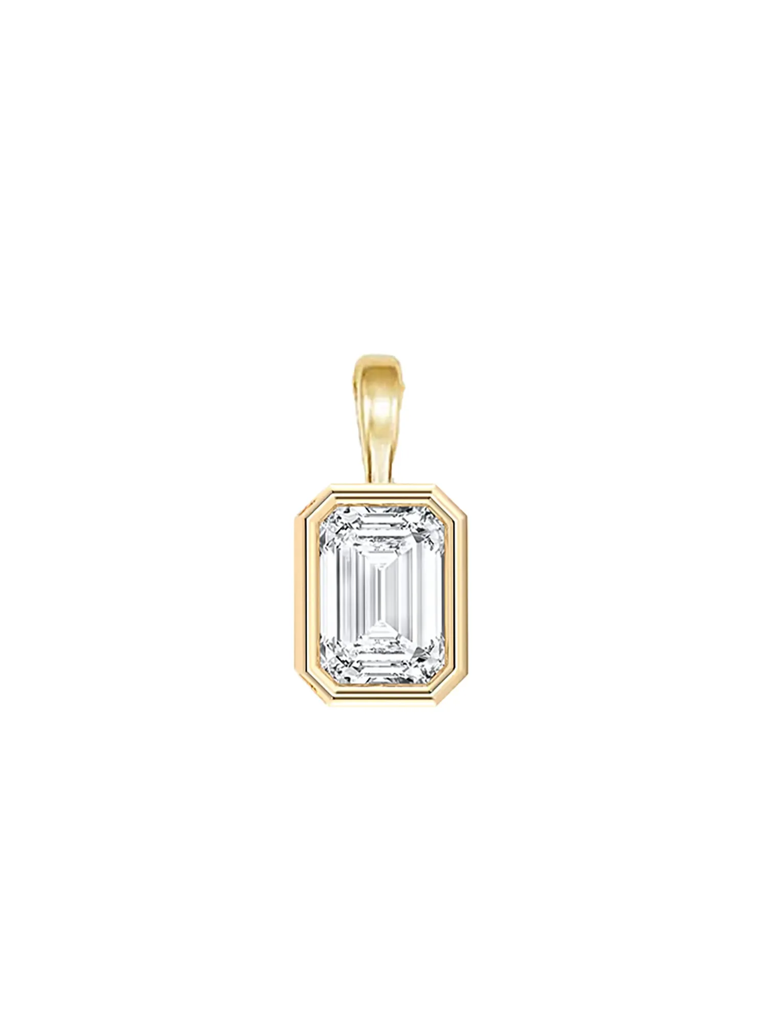 Emerald Cut Lab Diamond Pendant sold by POPPY FINCH