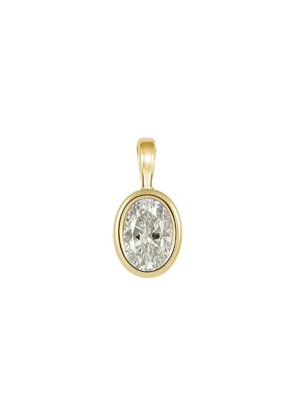 Oval Lab Diamond Pendant sold by POPPY FINCH