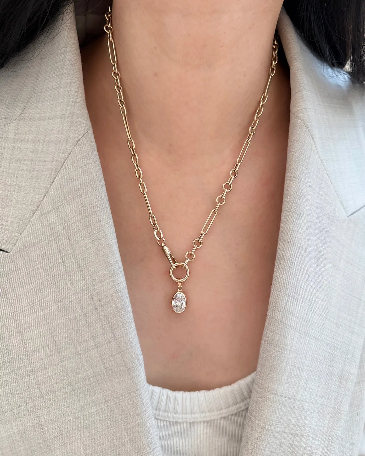 Oval Lab Diamond Pendant sold by POPPY FINCH product image thumbnail 3