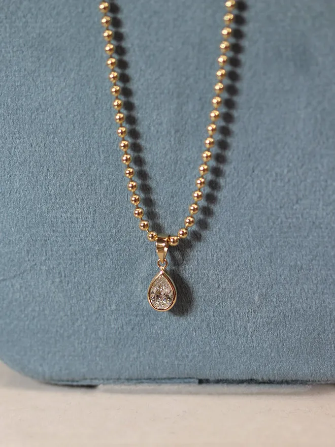 Pear Lab Diamond Ball Chain Necklace sold by POPPY FINCH product image thumbnail 4