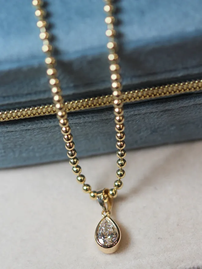 Pear Lab Diamond Ball Chain Necklace sold by POPPY FINCH product image thumbnail 2