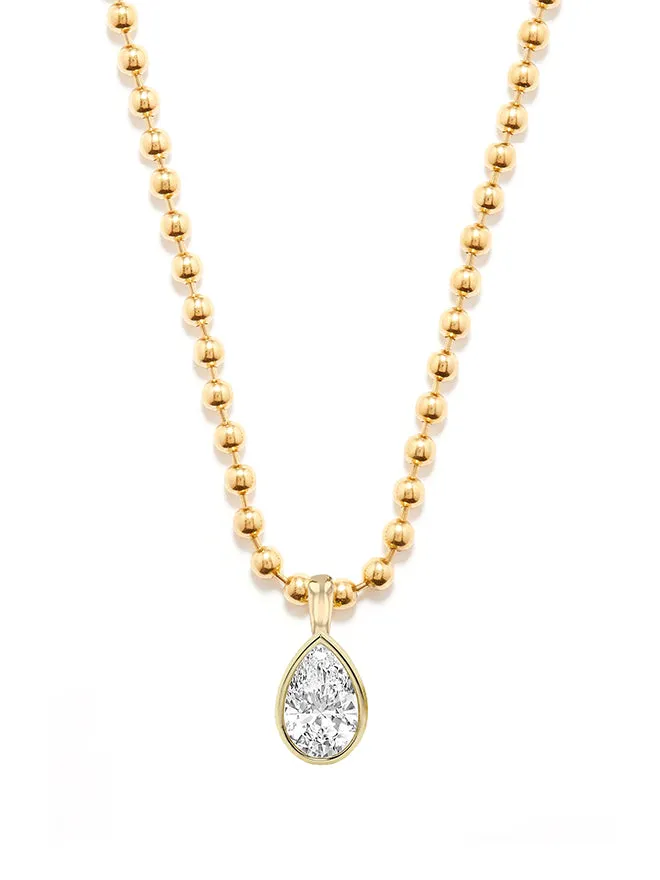Pear Lab Diamond Ball Chain Necklace sold by POPPY FINCH product image thumbnail 5