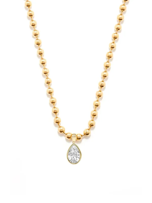 Pear Lab Diamond Ball Chain Necklace sold by POPPY FINCH