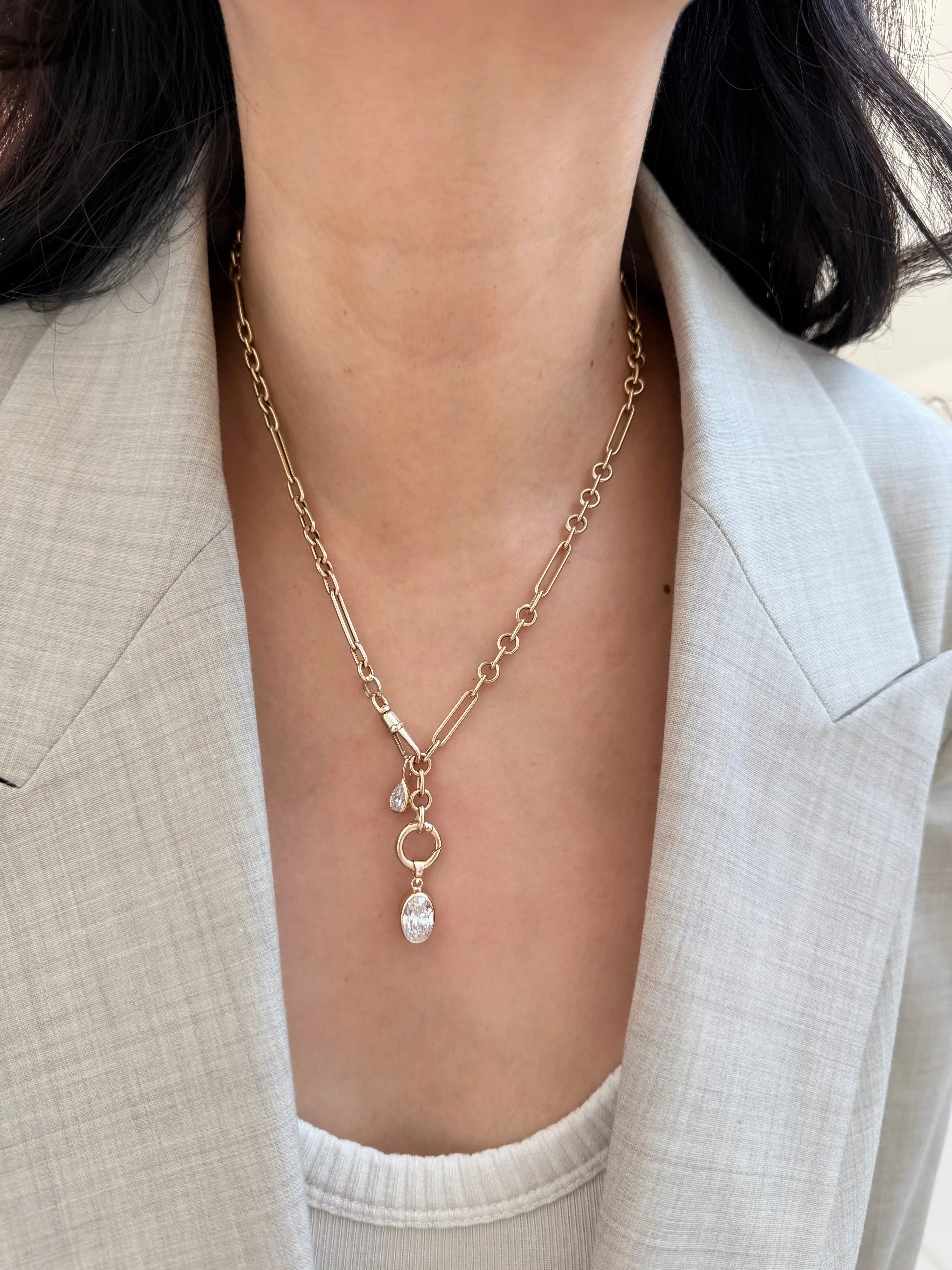 Large Mixed Link Chain with Swivel & Charm Clasp sold by POPPY FINCH product image thumbnail 5