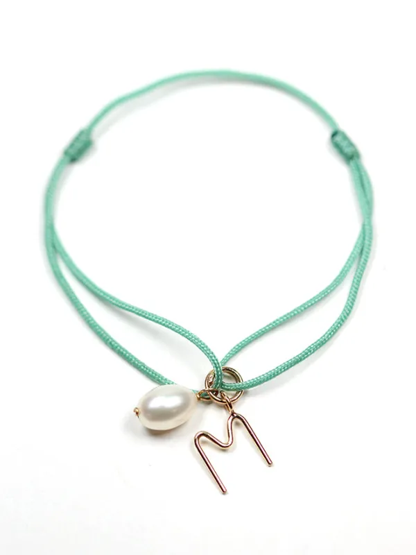 Cord Charm Bracelet Green sold by POPPY FINCH