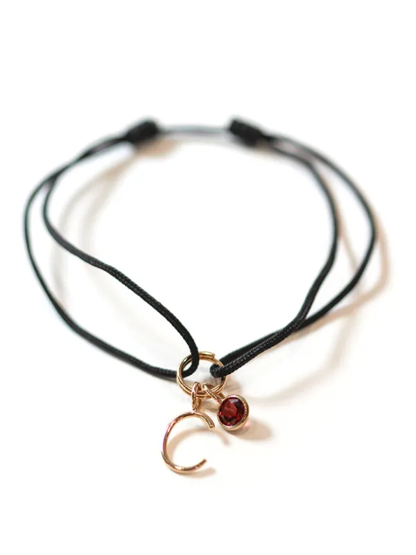 Cord Charm Bracelet Black sold by POPPY FINCH