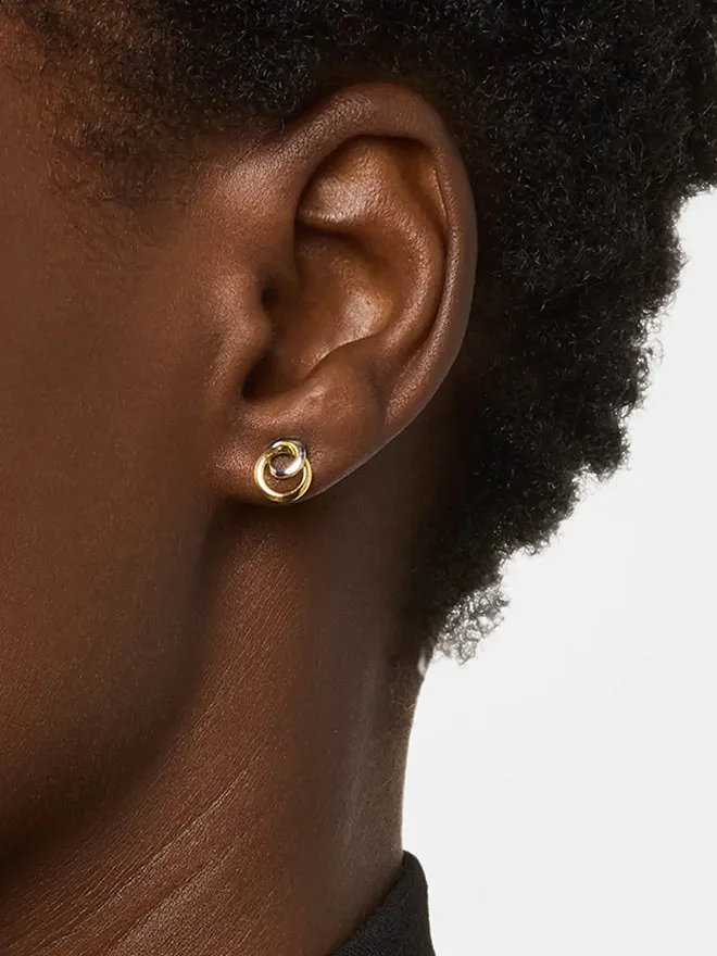 18K Platinum Mixed Metal Circular Earrings sold by POPPY FINCH product image thumbnail 4