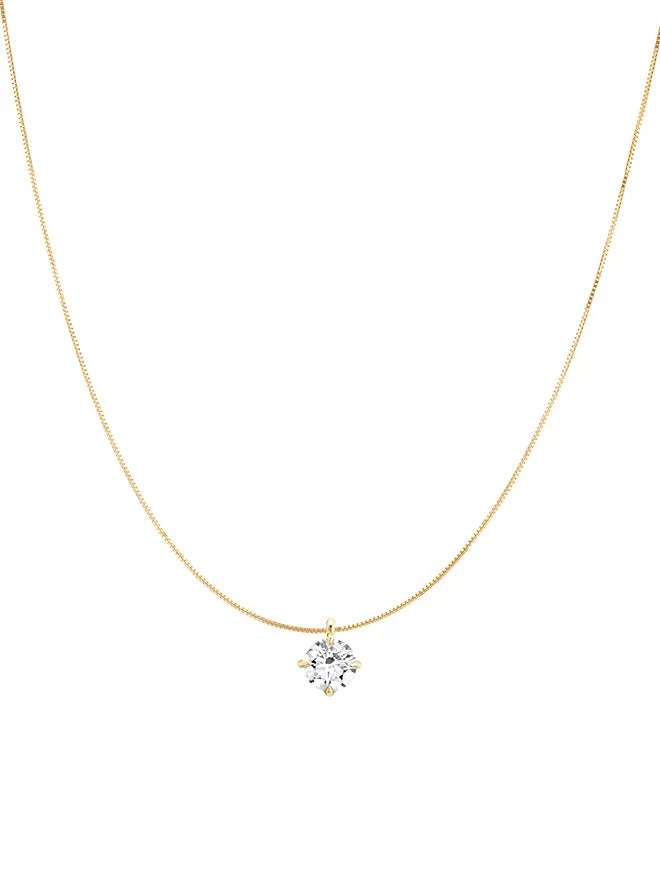 Ultra-Fine Petite Lab Diamond Pendant Necklace sold by POPPY FINCH product image thumbnail 4