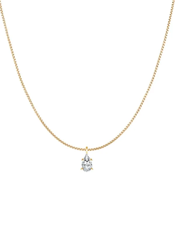 Ultra-Fine Petite Lab Diamond Pendant Necklace sold by POPPY FINCH