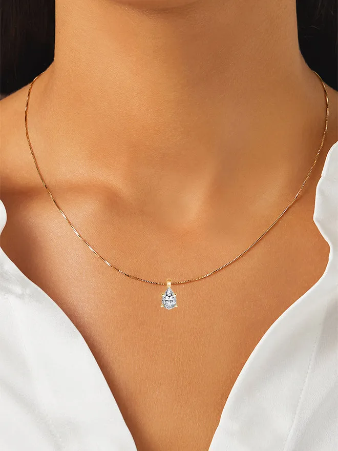 Ultra-Fine Petite Lab Diamond Pendant Necklace sold by POPPY FINCH product image thumbnail 2