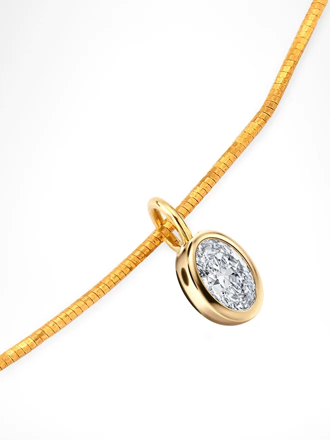 18K Oval Lab Diamond Collar Necklace sold by POPPY FINCH product image thumbnail 3