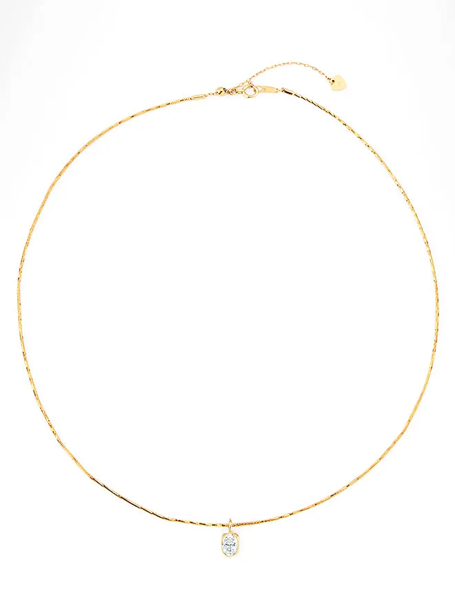 18K Oval Lab Diamond Collar Necklace sold by POPPY FINCH