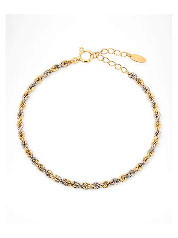 18K Platinum Rope Chain Bracelet sold by POPPY FINCH