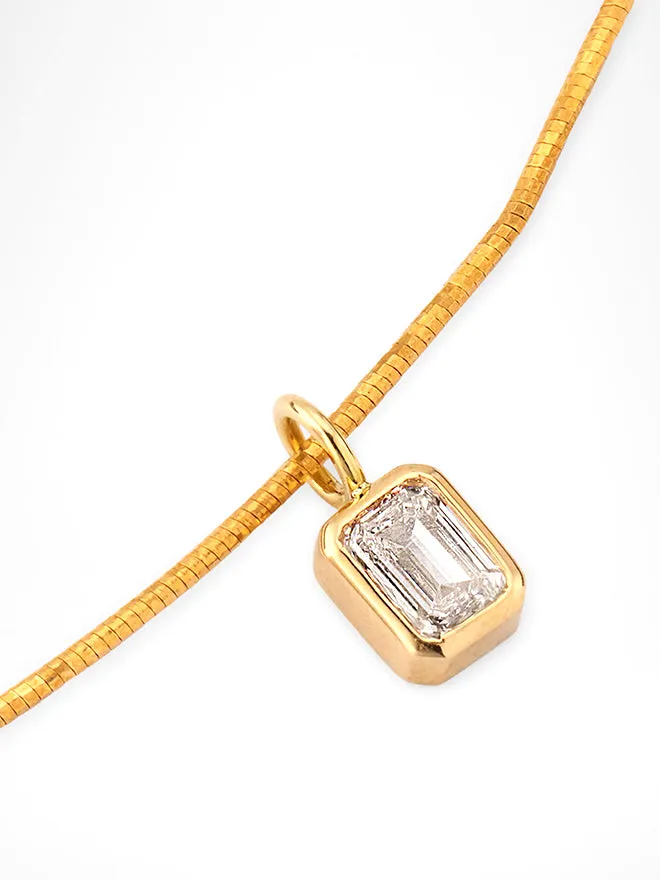 18K Emerald Cut Lab Diamond Collar Necklace sold by POPPY FINCH product image thumbnail 3
