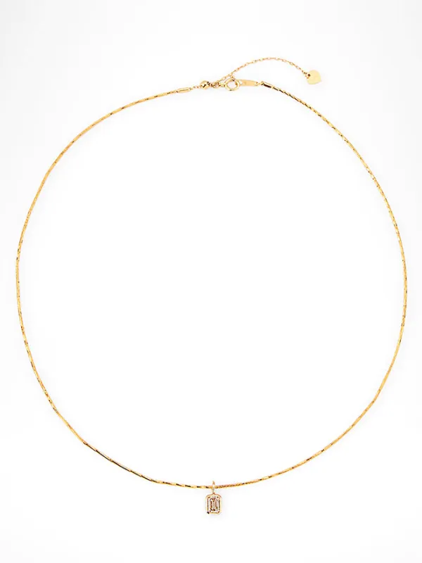 18K Emerald Cut Lab Diamond Collar Necklace sold by POPPY FINCH