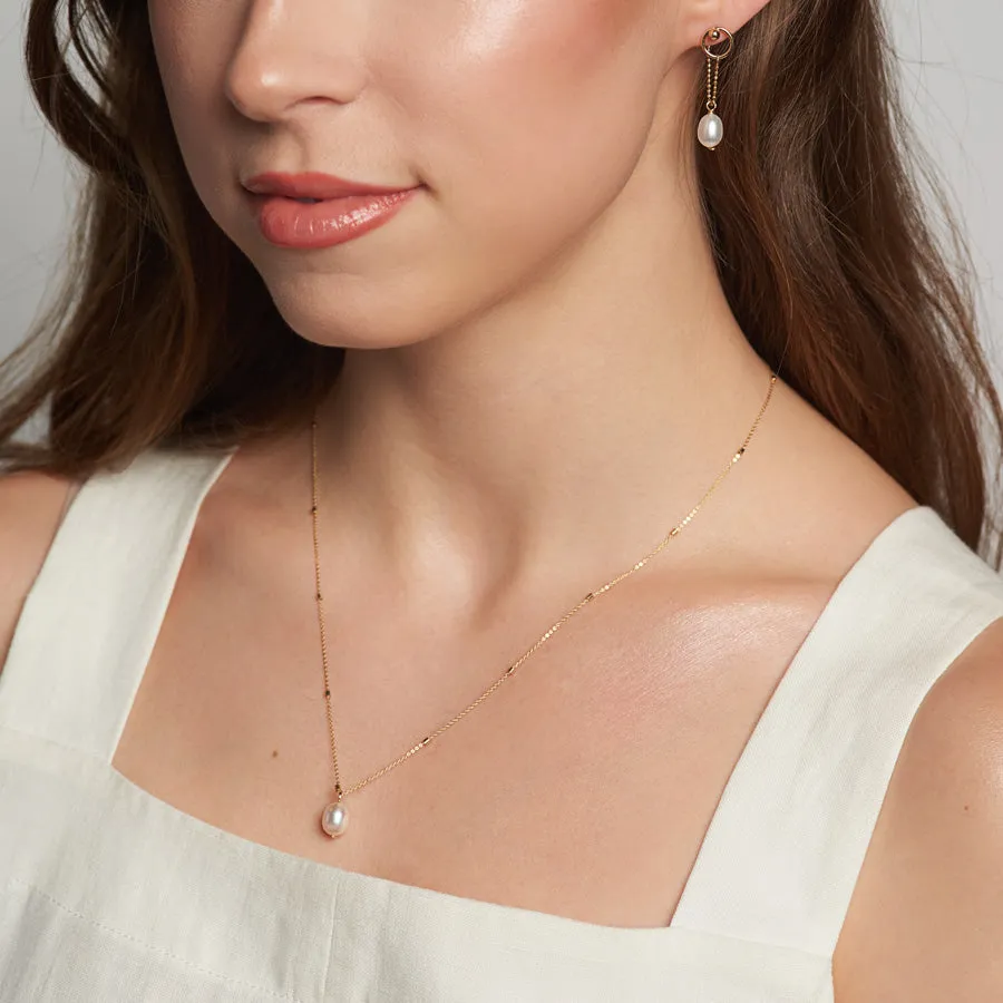 Petite Pearl Bead Necklace sold by POPPY FINCH product image thumbnail 2