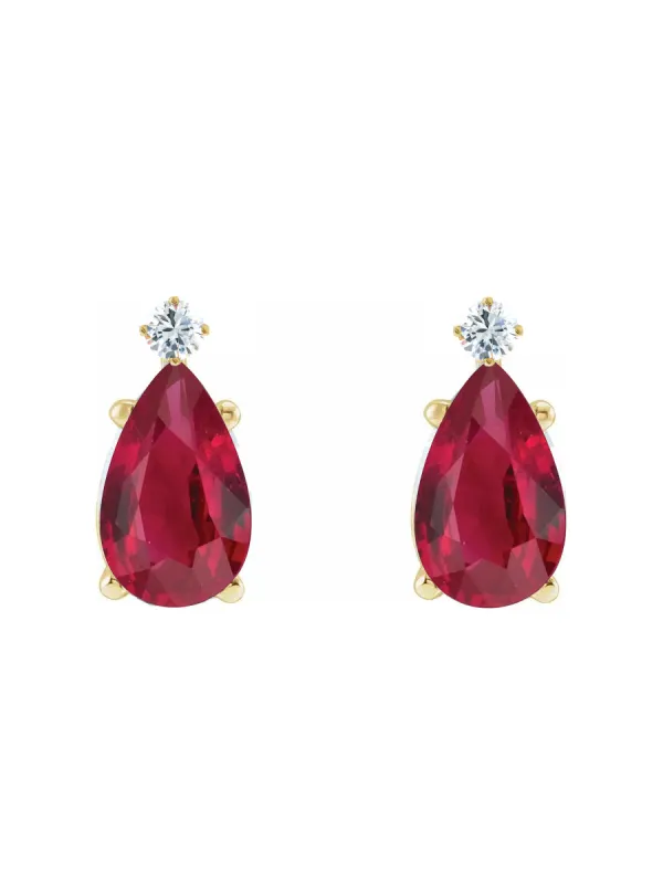 Ruby Diamond Earrings sold by POPPY FINCH