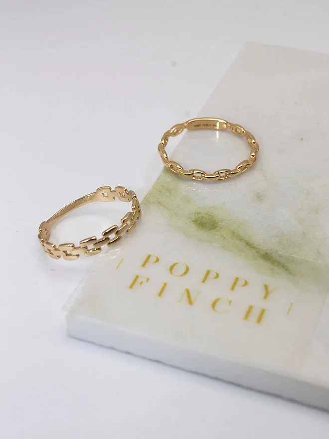 Square Link Ring sold by POPPY FINCH product image thumbnail 4