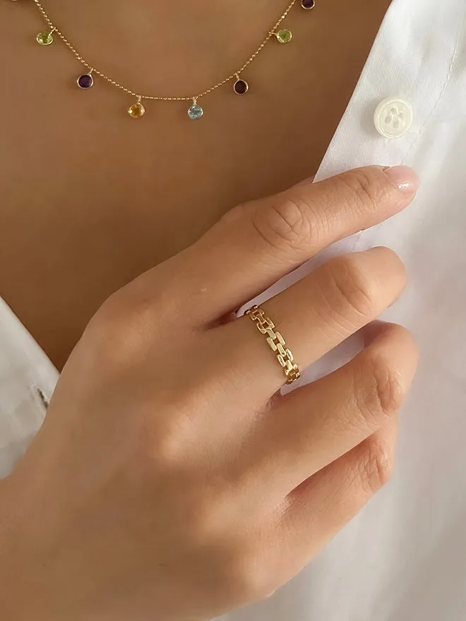 Square Link Ring sold by POPPY FINCH product image thumbnail 2