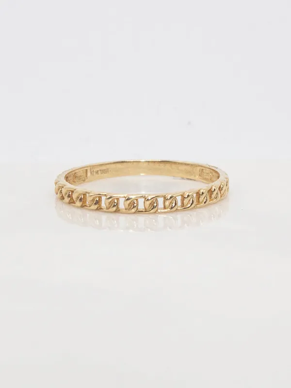 Slim Interlock Link Ring made by POPPY FINCH