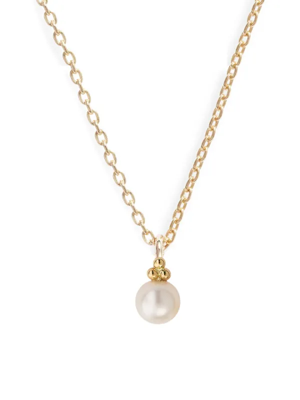 Pearl Trio Pendant Necklace sold by POPPY FINCH