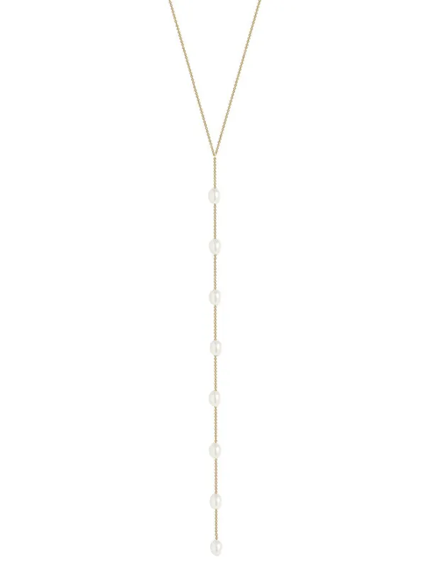 Long Pearl Lariat Necklace sold by POPPY FINCH