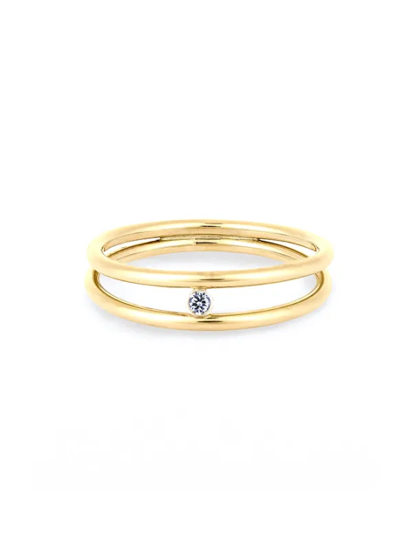 Duo Band Ring sold by POPPY FINCH