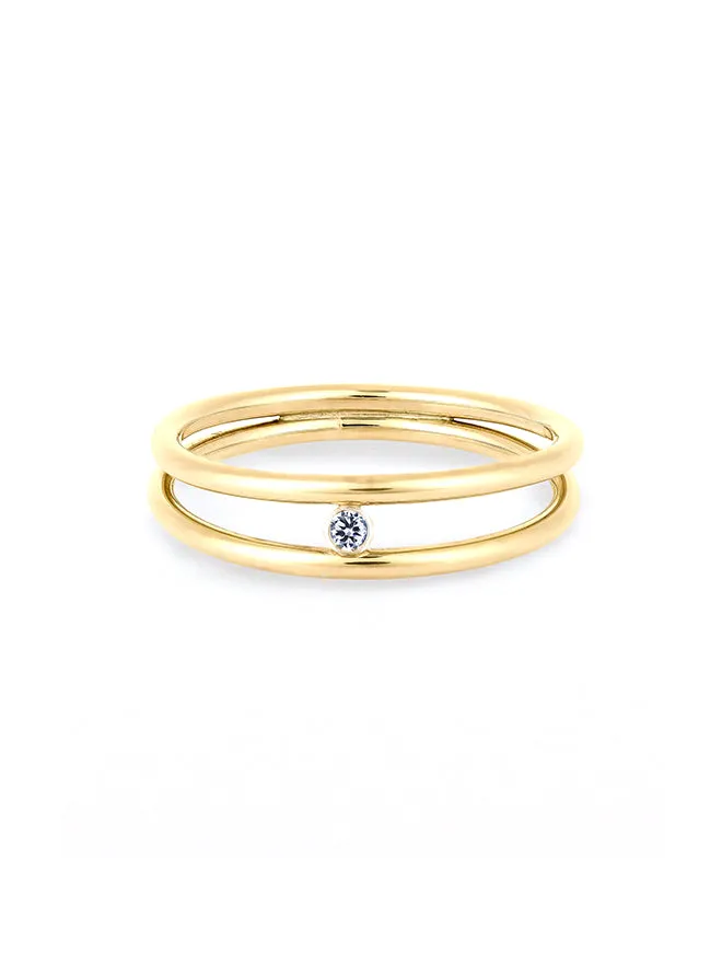 Duo Band Ring sold by POPPY FINCH