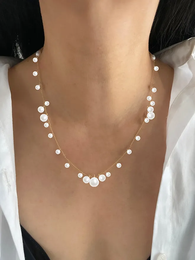 Pearl Bubble Necklace sold by POPPY FINCH product image thumbnail 2