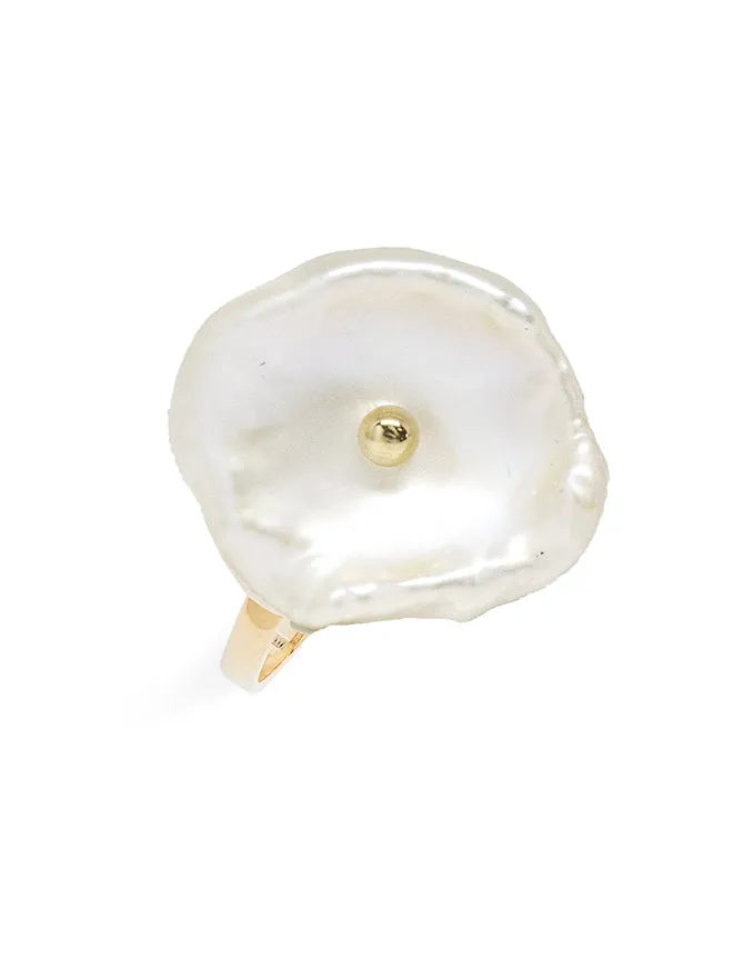 Petal Pearl Gold Dot Ring sold by POPPY FINCH