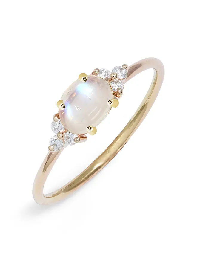 Diamond Cluster Moonstone Ring sold by POPPY FINCH
