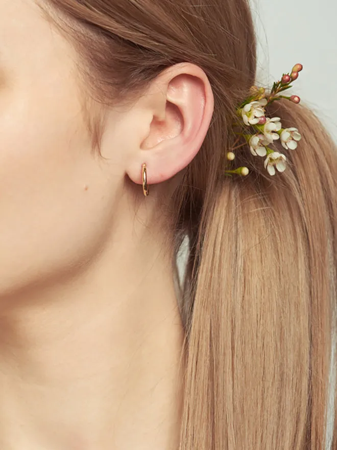 2mm Gold Hoop Earrings sold by POPPY FINCH product image thumbnail 3