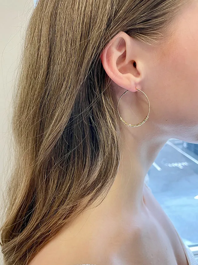 18K Shimmer Beaded Hoop Earrings sold by POPPY FINCH product image thumbnail 2