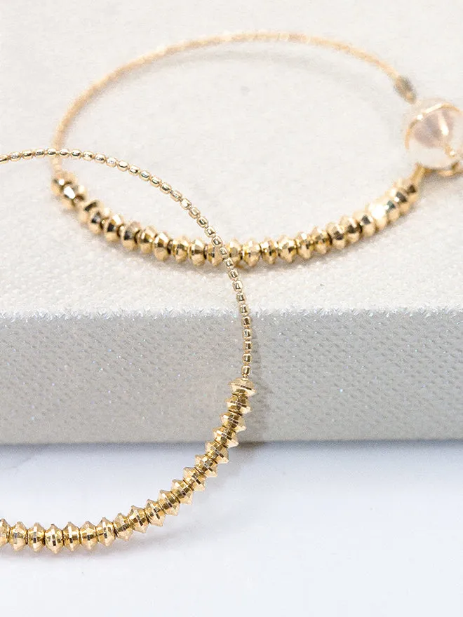 18K Shimmer Beaded Hoop Earrings sold by POPPY FINCH product image thumbnail 3