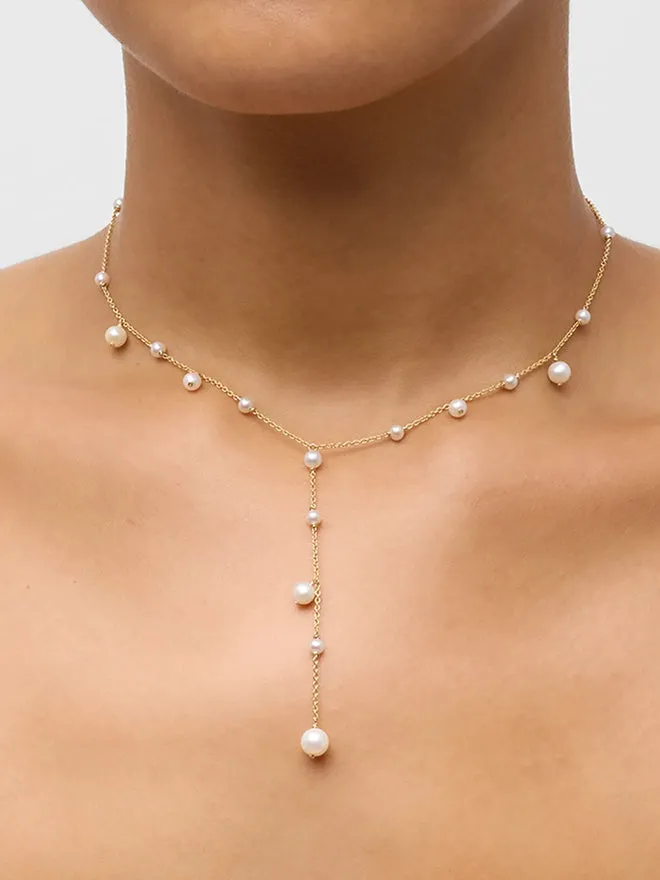 Pearl Bubble Lariat Necklace sold by POPPY FINCH product image thumbnail 2