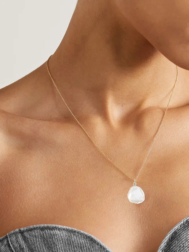 Diamond Petal Pearl Pendant Necklace sold by POPPY FINCH product image thumbnail 2