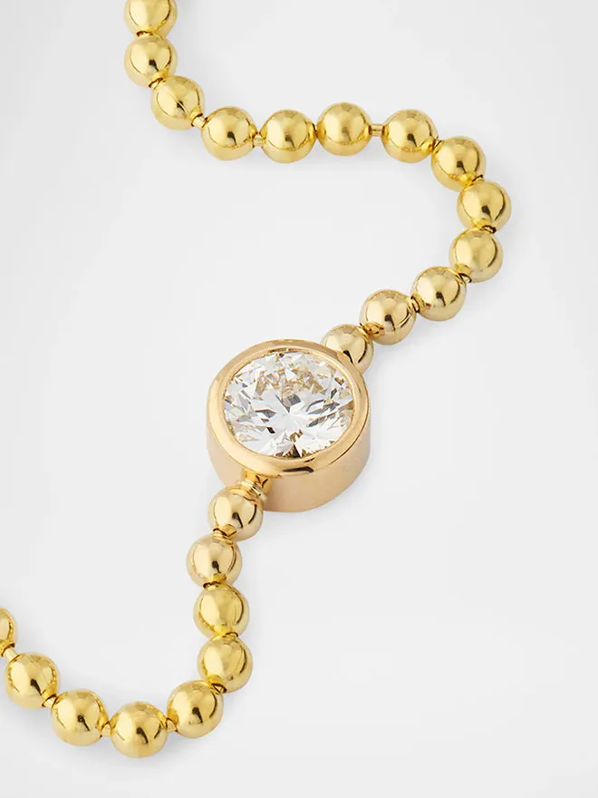 Round Lab Diamond Ball Chain Bracelet sold by POPPY FINCH product image thumbnail 3