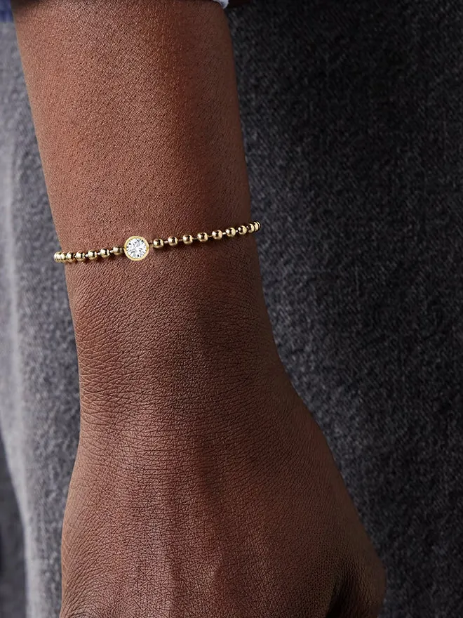 Round Lab Diamond Ball Chain Bracelet sold by POPPY FINCH product image thumbnail 2
