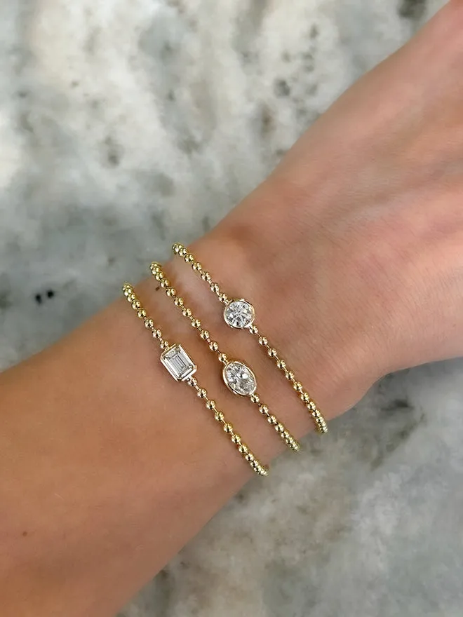 Oval Lab Diamond Ball Chain Bracelet sold by POPPY FINCH product image thumbnail 5