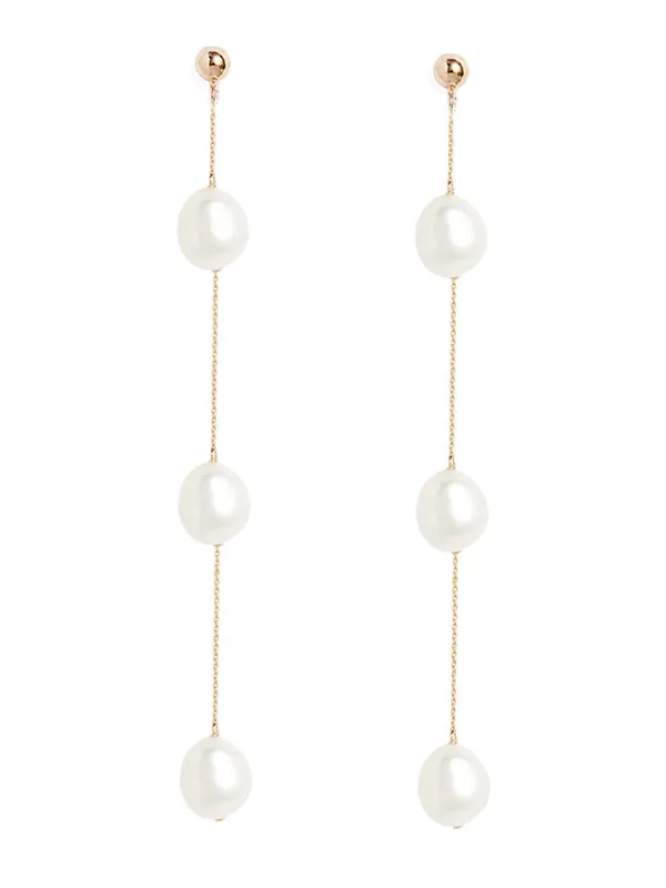 Triple Baroque Pearl Earrings sold by POPPY FINCH